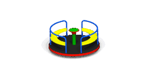 Karuzela tarczowa z siedzeniami