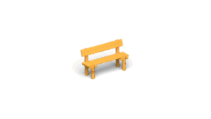 Ławka stała z bali z oparciem